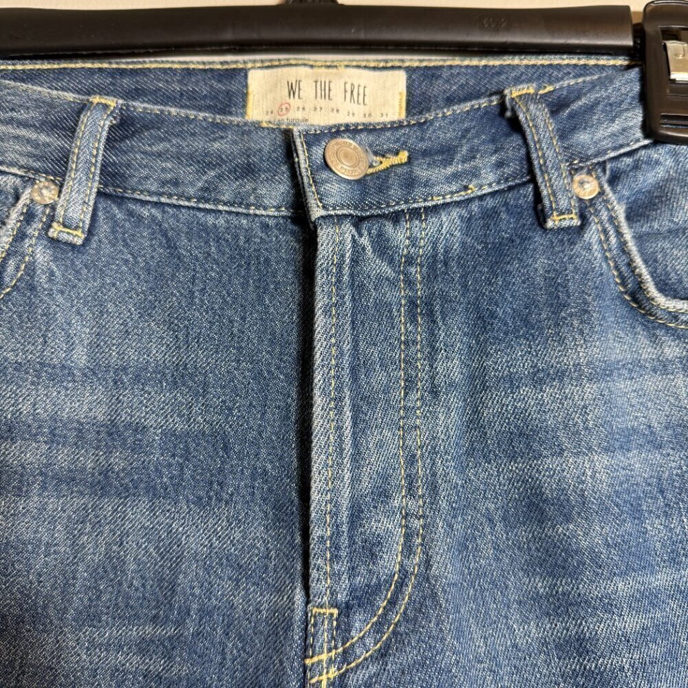 Free People We the Free Maggie Mid-Rise Straight Leg Jeans Women's 25 Blue NWT - Picture 7 of 13